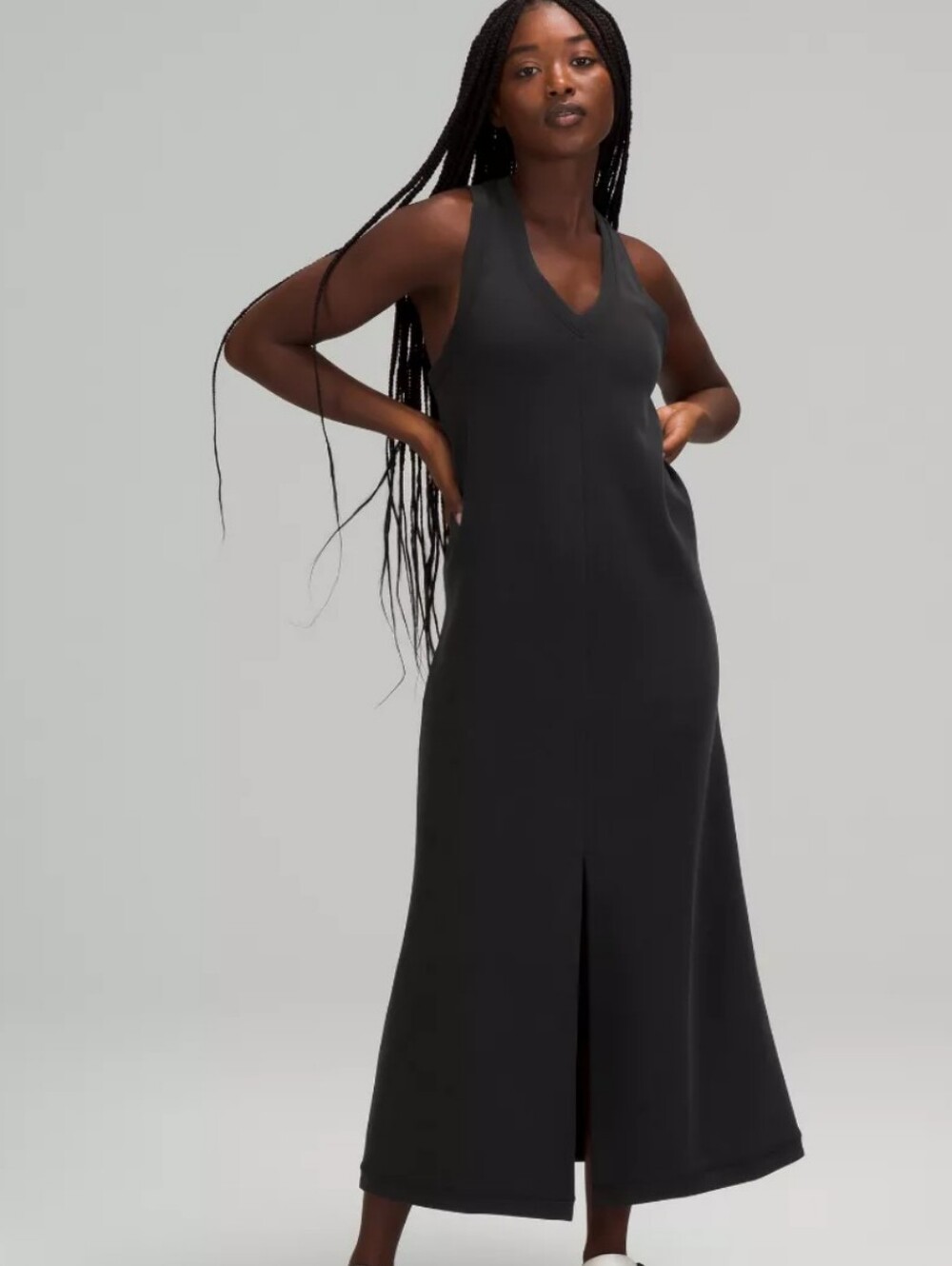 lululemon athletica Ease of It All V-Neck Midi Dress - Black Softstreme Size 10